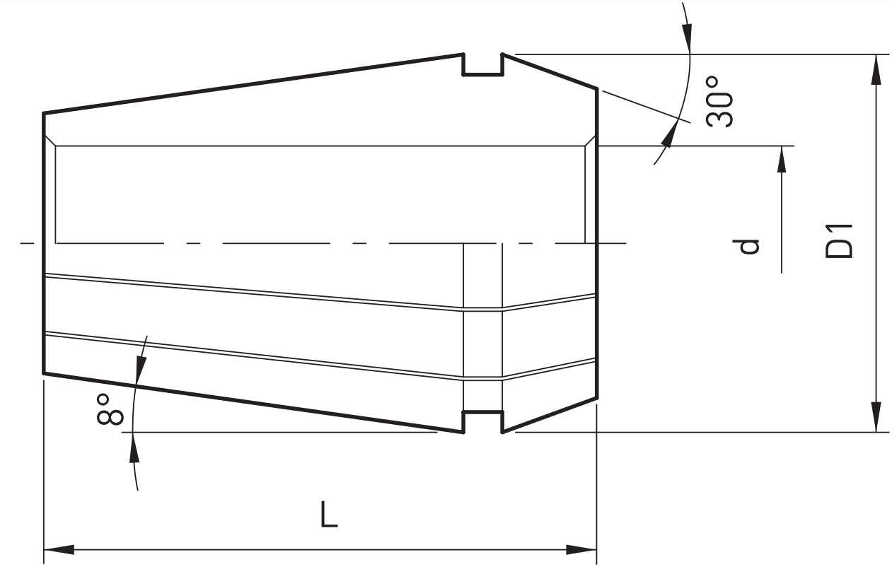 Đầu Kẹp Mũi CNC Collet GER11 Jeil 6x18mm_drawing