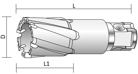 Mũi khoan từ carbide 14x35mm (dùng PL6035) Bosch 2608577483_drawing