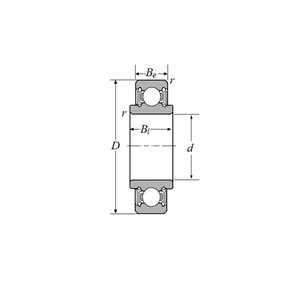Bản vẽ kỹ thuật Vòng Bi Rãnh Sâu 1 Dãy 20x47x14 mm NTN 88504/2AS
