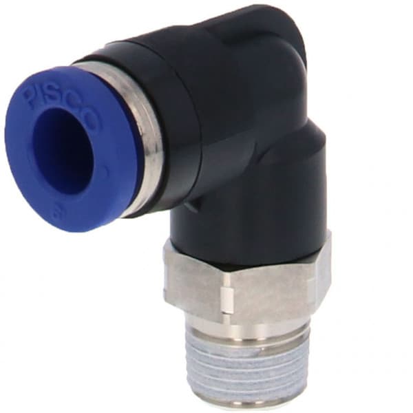 Đầu Nối Nhanh Khí Nén Dạng Cong 90° Ren Ngoài Pisco PL6-02SUS