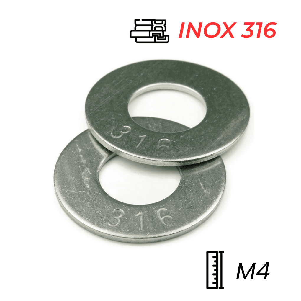 Lông Đền Phẳng Inox 316 DIN125 M4