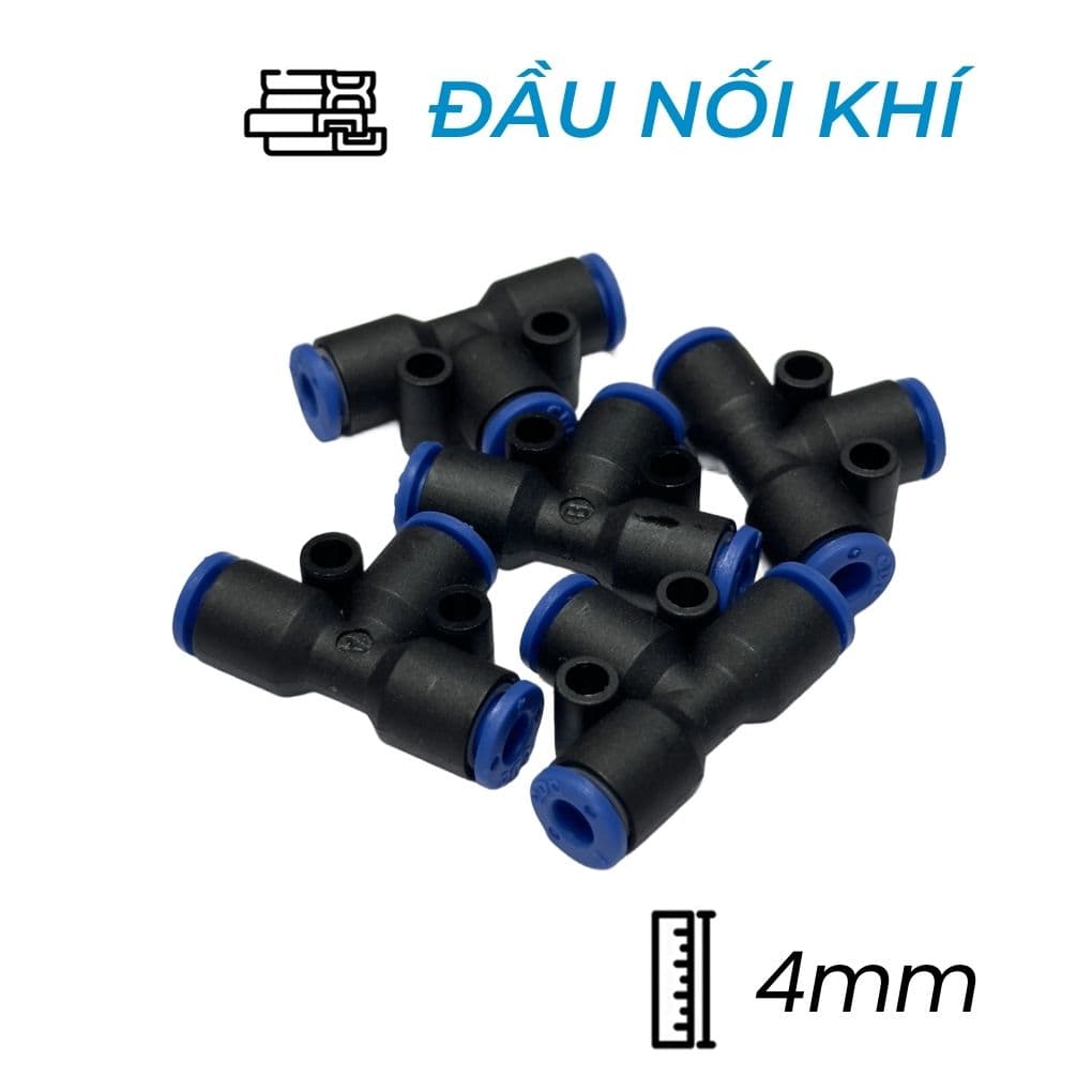 Đầu Nối Nhanh Khí Nén Chữ T Ø4mm CDC MPUT 04 (Màu Đen)