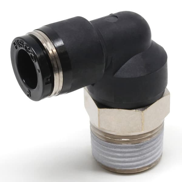 Đầu Nối Nhanh Khí Nén Cong 90° Phi 8mm Ren Ngoài R3/8 Pisco PL8-03