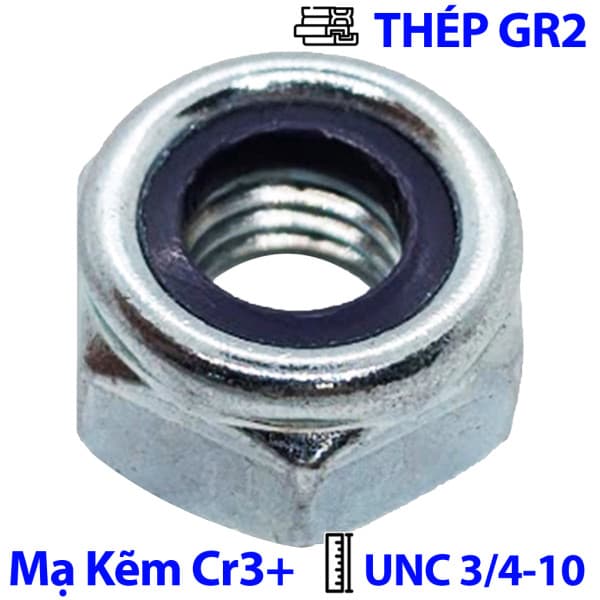 Tán Keo Thép Mạ Kẽm Trắng Cr3+ GR 2 UNC 3/4-10 (NE)