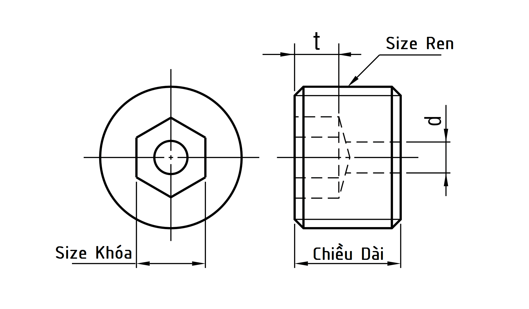 Bản vẽ kỹ thuật Screw Plugs Type Hole M14 MSWH14