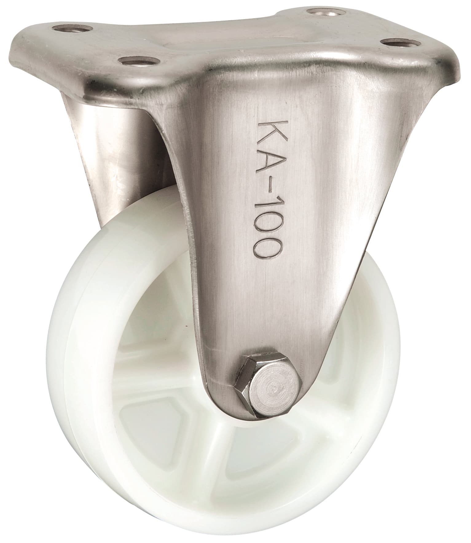 Bánh Xe Nylon Càng Inox Cố Định Không Phanh D100 UKAI PBDKA-100