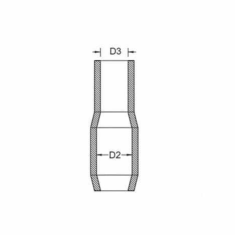Bản vẽ kỹ thuật Mũ Chụp Đầu Cosse Cao Su Đen KST 22 mm2 Đường Kính 12-9.5mm V-22
