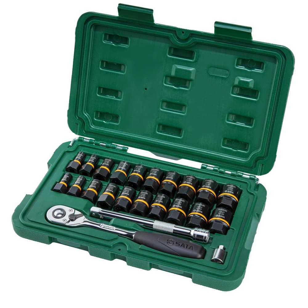 Bộ Đầu Khẩu Đen Dr.1/4 / Dr.3/8 inch 23 Chi Tiết Sata 09138