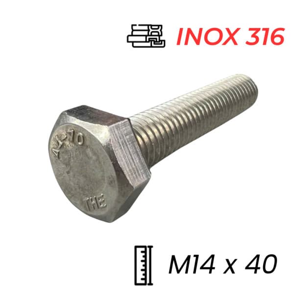 Bulong Inox 316 DIN933 M14x40