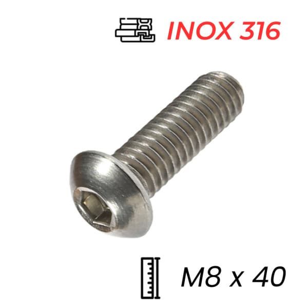 Lục Giác Chìm Mo Inox 316 ISO7380 M8x40