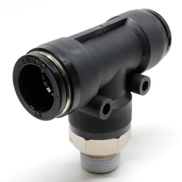 Đầu Nối Nhanh Khí Nén Chữ T Phi 16mm Ren Ngoài R3/8 Pisco PB16-03