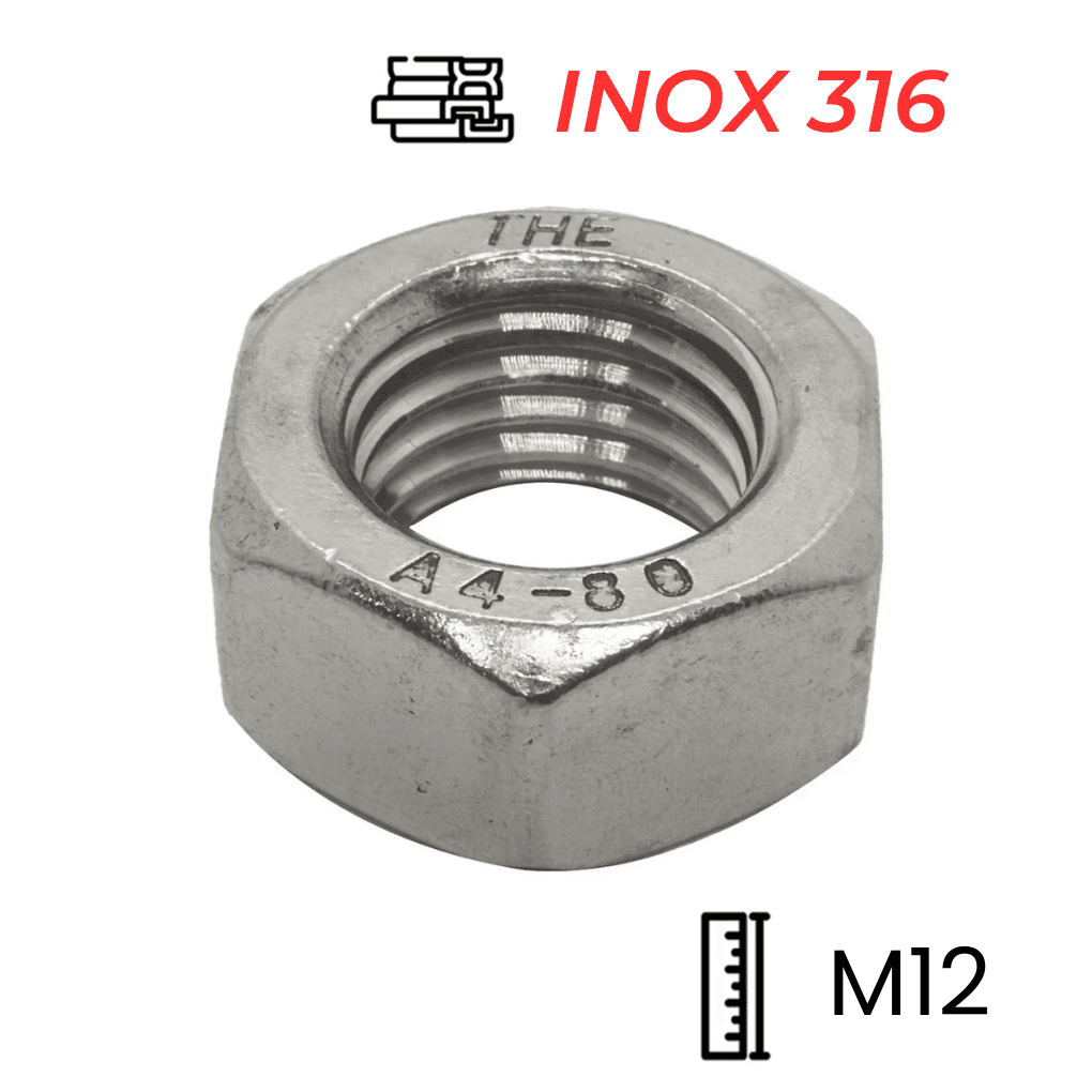Tán Inox 316 DIN934 M12