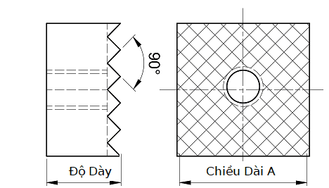 Bản vẽ kỹ thuật Gripper Pad (Square) T20-1010