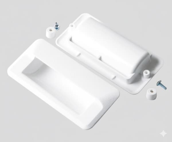 Tay nắm cửa chìm Buyoung 66x140 BY2-200WT (Màu Trắng)