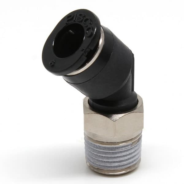 Đầu Nối Nhanh Khí Nén Dạng Cong 45° Ren Ngoài Pisco PLH6-01M