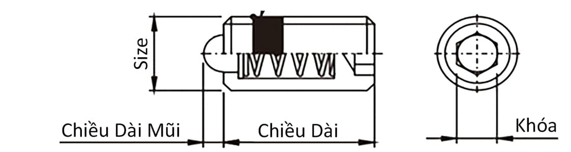 Bản vẽ kỹ thuật Vít Nhún Lò Xo Ngắn Mũi Thép (Tải Siêu Nhẹ) SPJS16