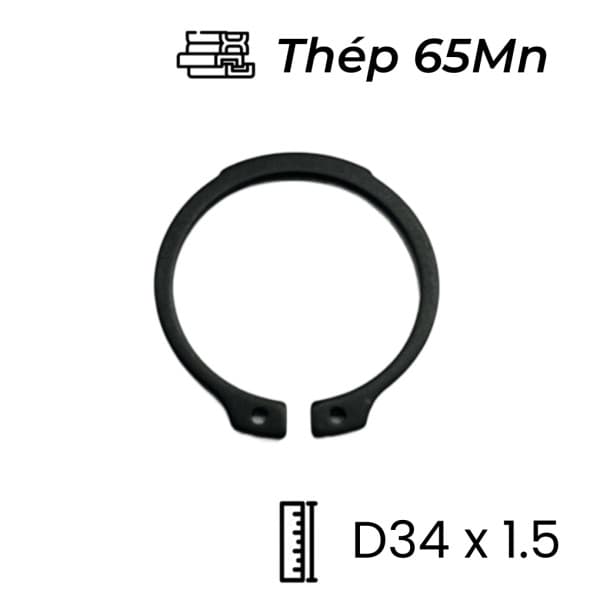 Phe Gài Trục Thép 65Mn DIN471 D34x1.5 (10Cái/Bịch)