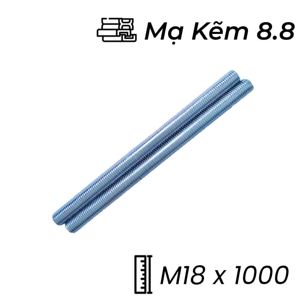 Ty Ren Thép Mạ Kẽm 8.8 M18x1000