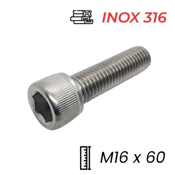 Lục Giác Chìm Đầu Trụ Inox 316 DIN912 M16x60