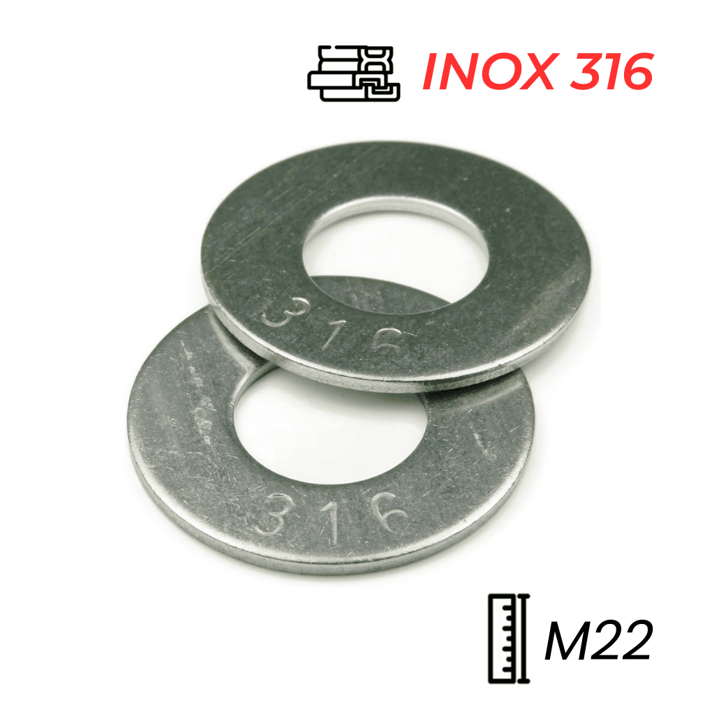 Lông Đền Phẳng Inox 316 DIN125 M22