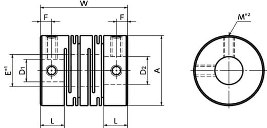 Bản vẽ kỹ thuật Khớp Nối Trục 5 - 8 mm NBK Dòng MST 16