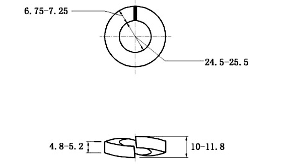 Bản vẽ kỹ thuật Lông Đền Vênh Thép Nhúng Nóng Kẽm DIN127 M24