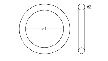 Bản vẽ kỹ thuật O-Ring Cao Su NBR70A Đen 1.42x1.52 mm Gmors AS-003