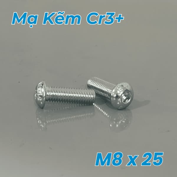 Lục Giác Chìm Mo Thép Mạ Kẽm Trắng Cr3+ 10.9 ISO7380 M8x25