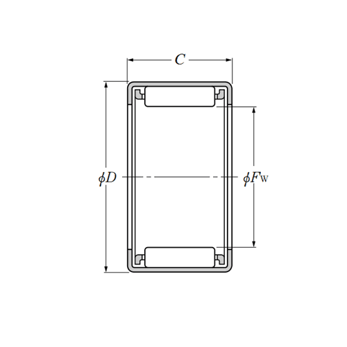 Bản vẽ kỹ thuật Vòng Bi Kim Vỏ Dập 32x42x20 mm NTN 7E-HMK3230