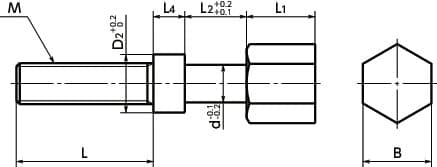 Bản vẽ kỹ thuật Bulong Điều Chỉnh M6x20 NBK Dòng SAT