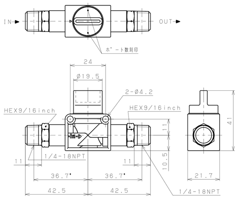 Bản vẽ kỹ thuật Van Tay Khí Nén Pisco HVN2-N2-2U