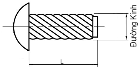 Bản vẽ kỹ thuật Rivet Xoắn Inox 304 #0 x 1/4