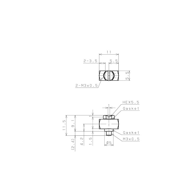 Bản vẽ kỹ thuật Đầu Nối Ren Trong Ngoài Dạng Chữ T Pisco LB-FM3-M3