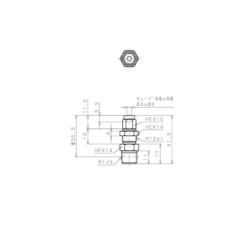 Bản vẽ kỹ thuật Đầu Ngạnh Nối Ống Có Đai Ốc Xiết Dạng Lắp Vách Ren Ngoài Pisco NSMC0420-02