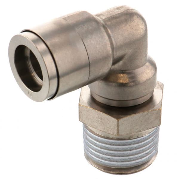 Đầu Nối Nhanh Khí Nén Cong 90° Phi 10mm Ren Ngoài R1/2 Pisco KL10-04