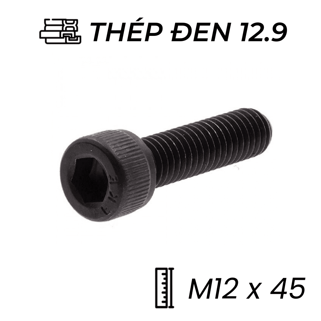 Lục Giác Chìm Đầu Trụ Thép Đen 12.9 DIN912 M12x45