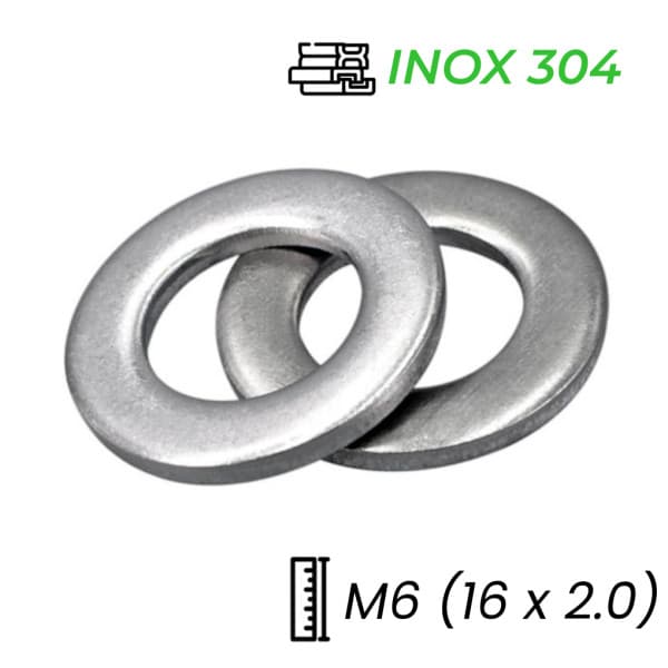 Lông Đền Phẳng Inox 304 M6 (16x2.0)