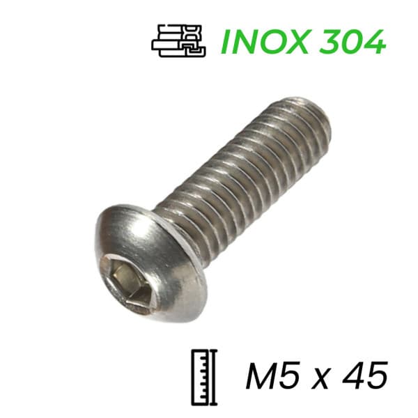 Lục Giác Chìm Mo Inox 304 ISO7380 M5x45