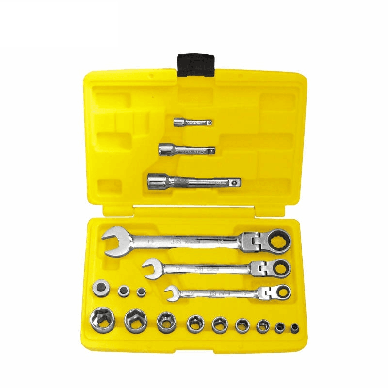 Bộ Cờ Lê Vòng Miệng Tự Động Đầu Lắc Léo 18 Chi Tiết Bosi BS401318