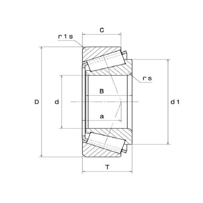Bản vẽ kỹ thuật Vòng Bi Đũa Côn 1 Dãy 50x93.264x30.162 mm NTN 4T-CR-1084PX1