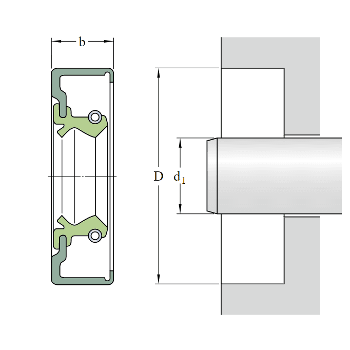 Bản vẽ kỹ thuật Phốt Chắn Dầu SKF 130x150x10 CRSA1 R, Cao su Nitrile (NBR)