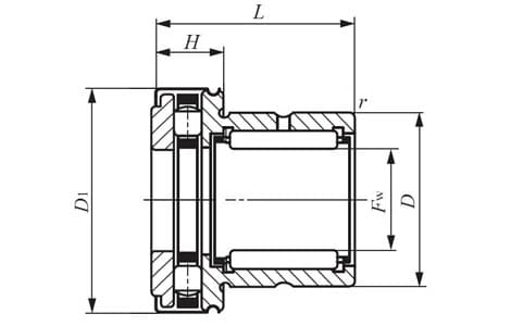 Bản vẽ kỹ thuật Vòng Bi Kết Hợp 17x26x25 mm IKO NBX 1725