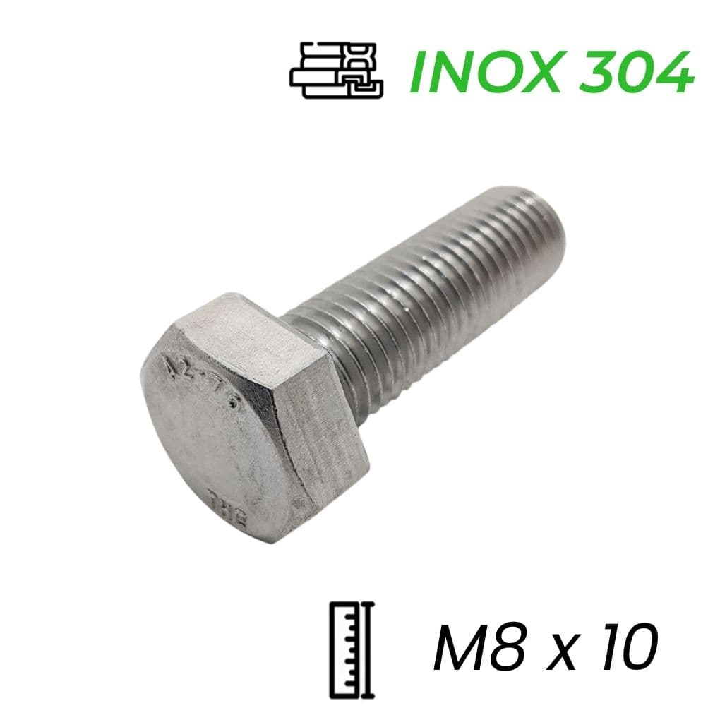 Bulong Inox 304 DIN933 M8x10