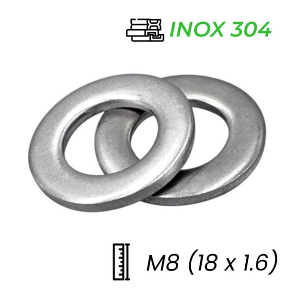 Lông Đền Phẳng Inox 304 JIS M8 (18x1.6)