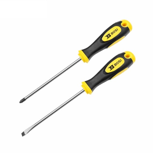 Tua Vít Dẹp Cán Vuông Bọc Cao Su TPR 6x250 mm Bosi BS466806A