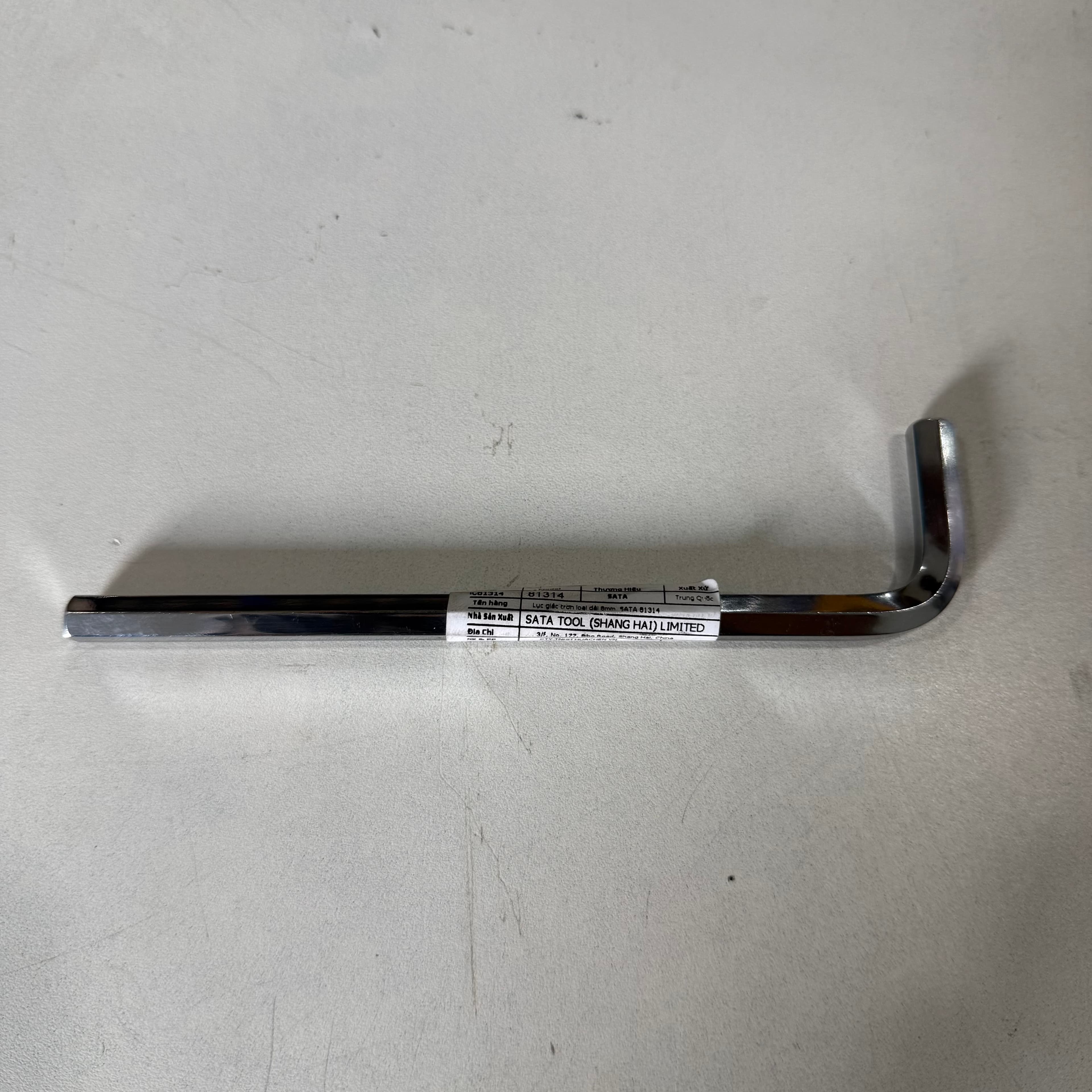 Cây Lục Giác 8 mm Đầu Bằng Chữ L Dài SATA 81314