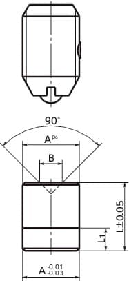 Bản vẽ kỹ thuật Nút Nhấn Bi OD5 NBK Dòng BB