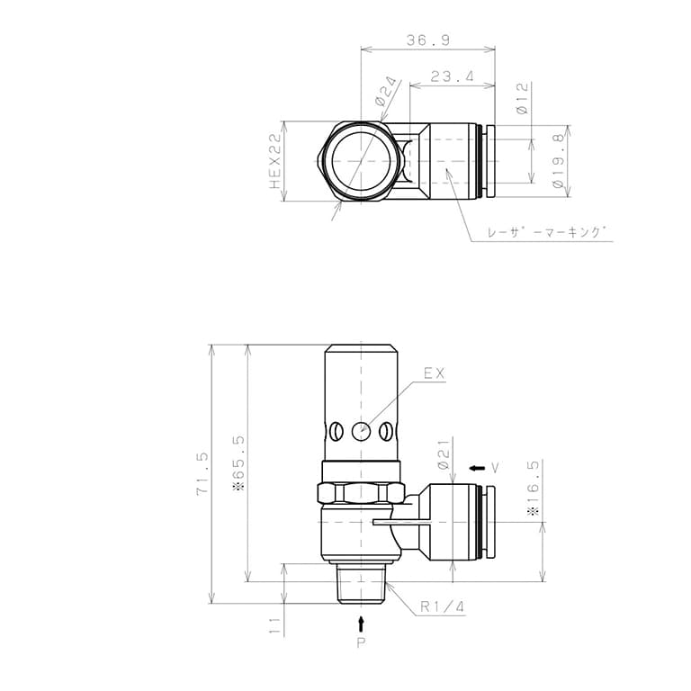 Bản vẽ kỹ thuật Bộ Tạo Chân Không Dòng VH - VS Pisco VHL15-1202
