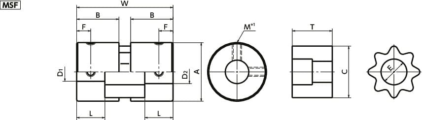 Bản vẽ kỹ thuật Khớp Nối Trục 10 - 10 mm OD25 NBK Dòng MSF 25