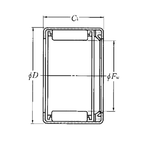 Bản vẽ kỹ thuật Vòng Bi Kim Vỏ Dập 15x22x13 mm NTN HMK1513L/3AS